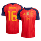 RODRIGO #16 Spain Casa Copa do Mundo Camisa 2026 Vermelho