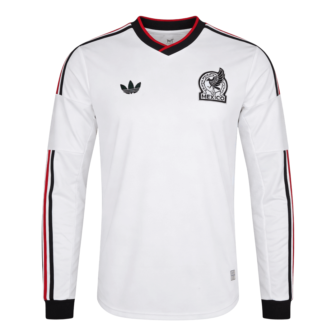 Mexico Fora Manga comprida Camisa 2026 Branco camisola de futebol