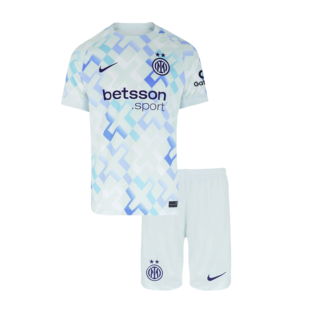 Inter Milan 
 Fora 
Camisas Infantis 
Conjunto 2025/26 
 Branco camisola de futebol