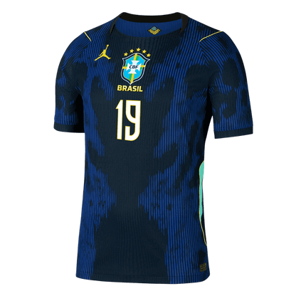Versão do Jogador ENDRICK #19 Brasil Fora Copa do Mundo Futebol Camisas 2026 Marinha