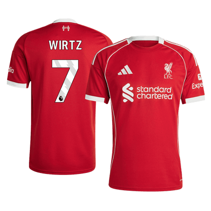 WIRTZ #7 Liverpool Casa Camisa 2025/26 Vermelho camisola de futebol