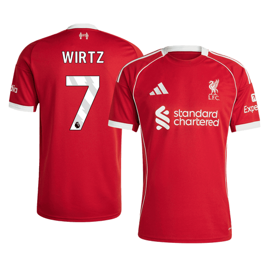WIRTZ #7 Liverpool Casa Camisa 2025/26 Vermelho camisola de futebol