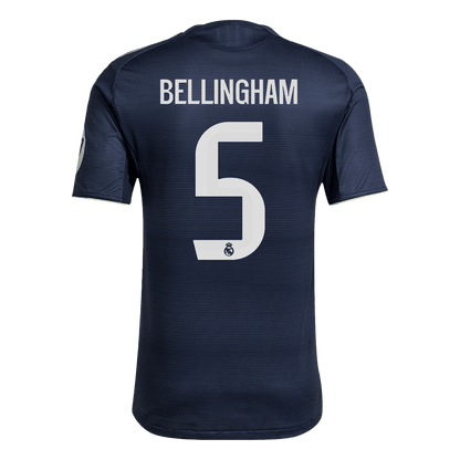 Jogador BELLINGHAM #5 Real Madrid Fora Futebol Camisas 2025/26 Marinha