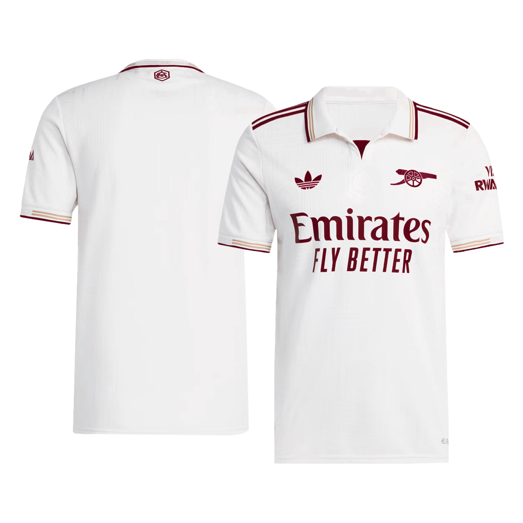 Jogador Arsenal Fora Terceira Futebol Camisas 2025/26 Branco