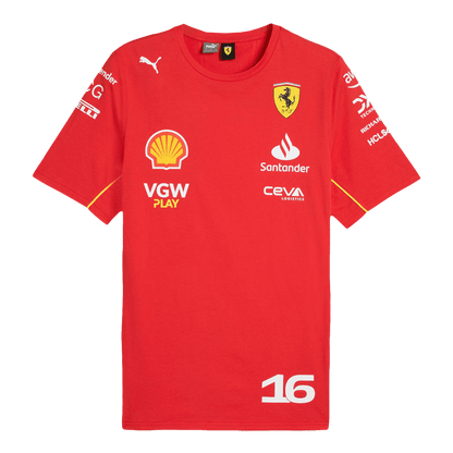 Ferrari F1 Racing Team Charles Leclerc #16 T-Shirt 2024 Football Kit UK