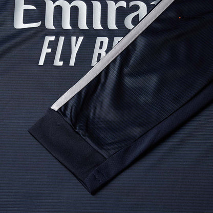 Real Madrid Fora Manga Longa Futebol Camisa 2025/26 Azul&Marinho