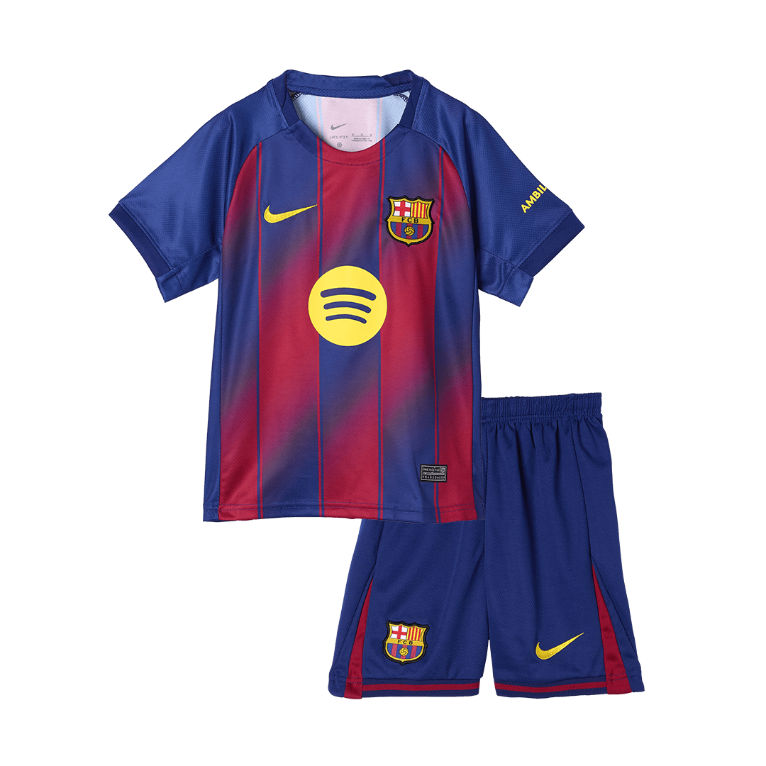 Barcelona Conjunto Infantil Casa 2025/26 Vermelho-Azul