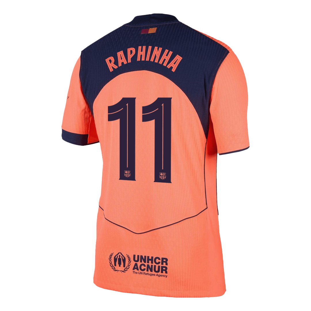 Jogadoras RAPHINHA #11 Barcelona Fora Terceira UCL Futebol Camisas 2025/26
