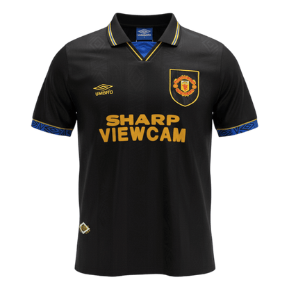 Retrô Manchester United Fora Camisa 1993/94 Preto camisola de futebol 2025/26