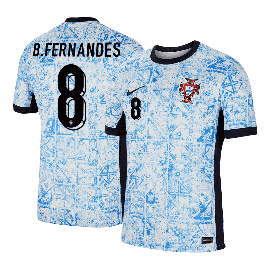 B.FERNANDES #8 Portugal Camisola de Futebol Fora Camisola Personalizada 2025/26