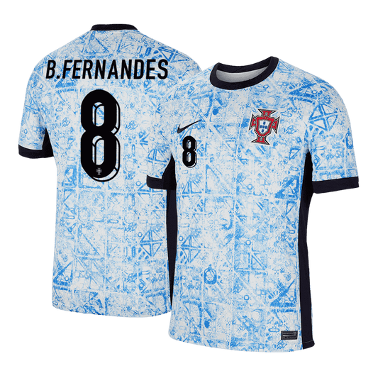 B.FERNANDES #8 Portugal Camisola de Futebol Fora Camisola Personalizada 2025/26