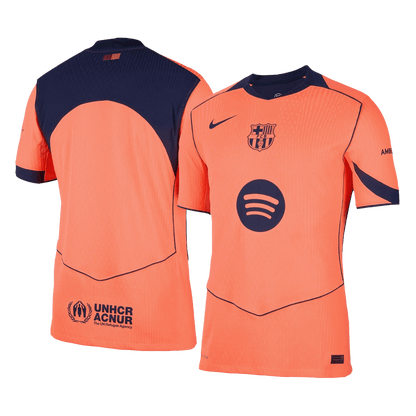 Jogador Barcelona Fora Terceira Futebol Camisas 2025/26 Laranja