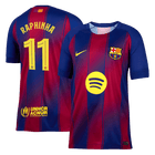RAPHINHA #11 Barcelona Casa Camisa 2025/26- Vermelho&Azul