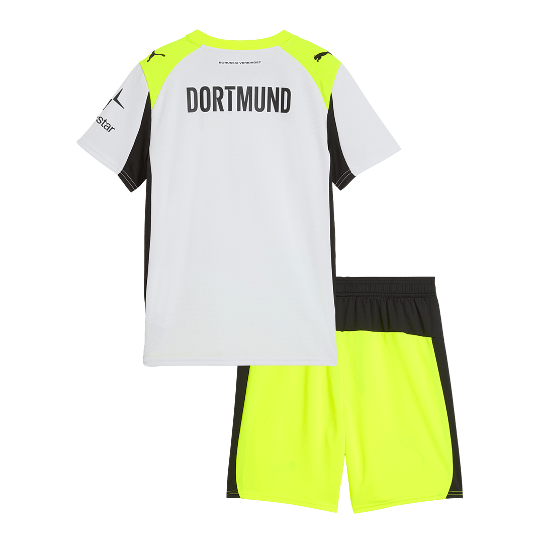 Borussia Dortmund Infantil 
 Fora Conjunto (Camisa+Shorts) 2025/26 Cinza