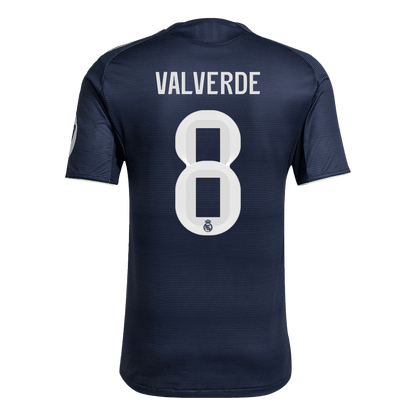 Jogador VALVERDE #8 Real Madrid Fora Futebol Camisas 2025/26 Marinha