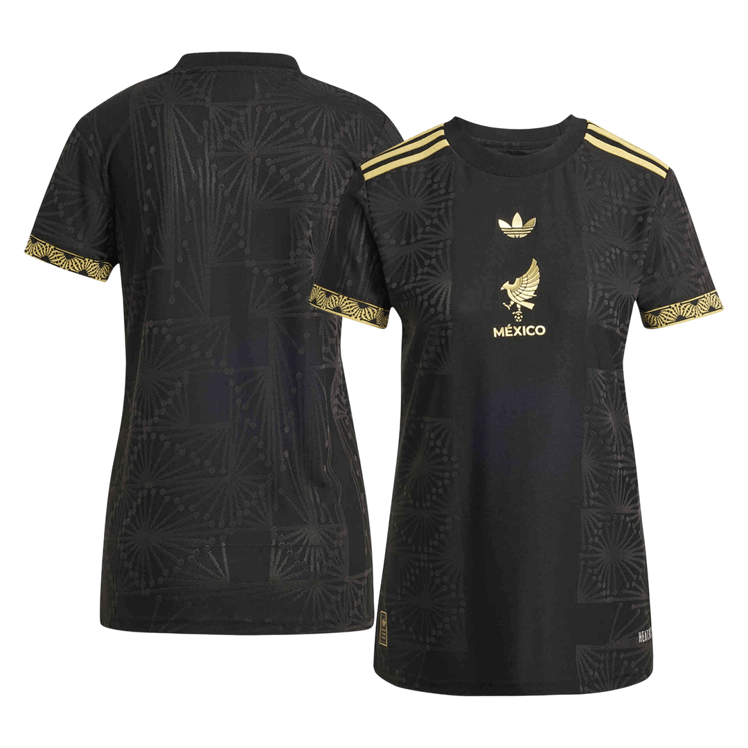 Mulheres México Camisola Futebol 2025 Preto Dourado