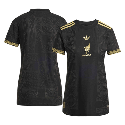 Mulheres México Camisola Futebol 2025 Preto Dourado