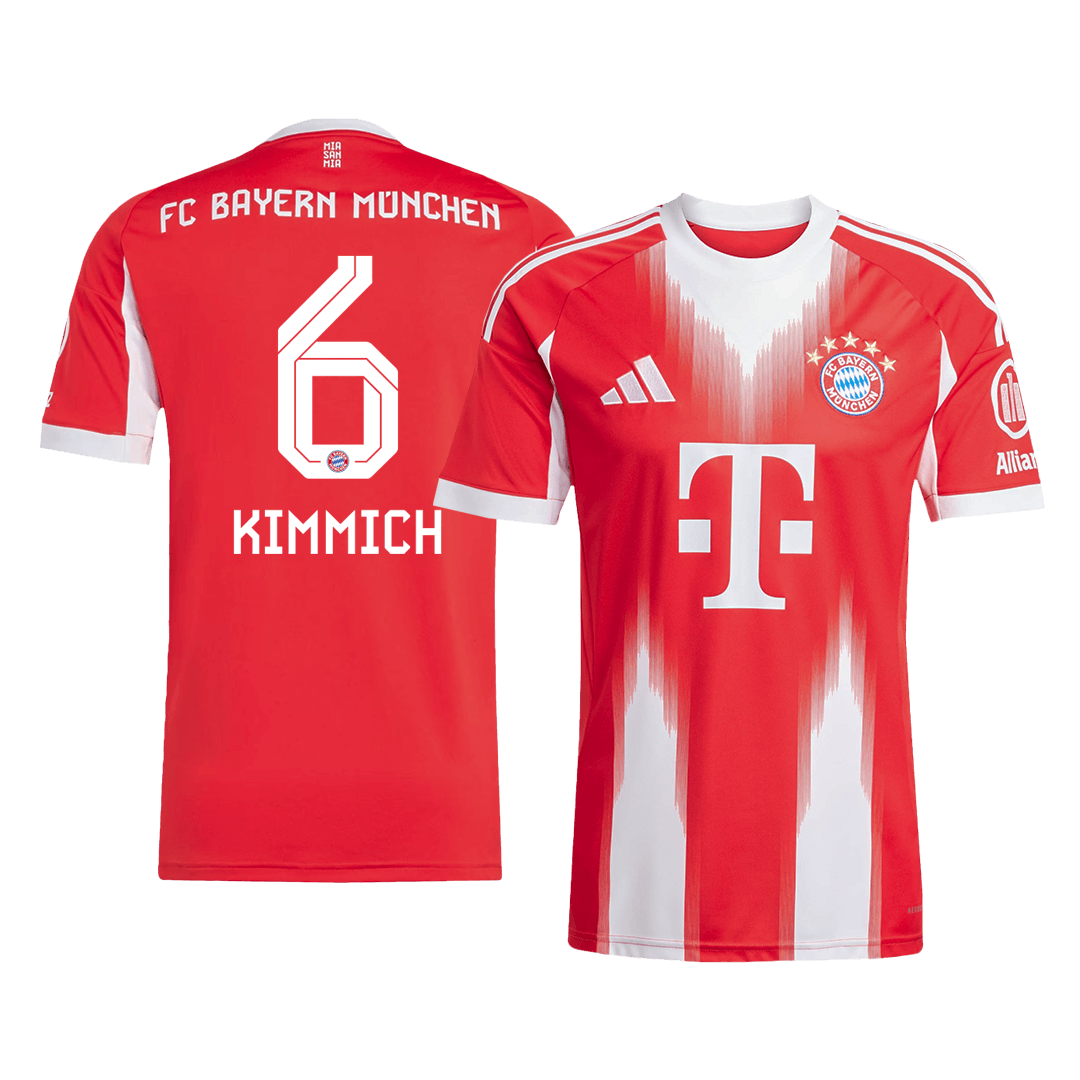 【Super Qualidade】KIMMICH #6 Bayern Munich
 Casa Futebol Camisa 2025/26 Vermelho camisola de futebol