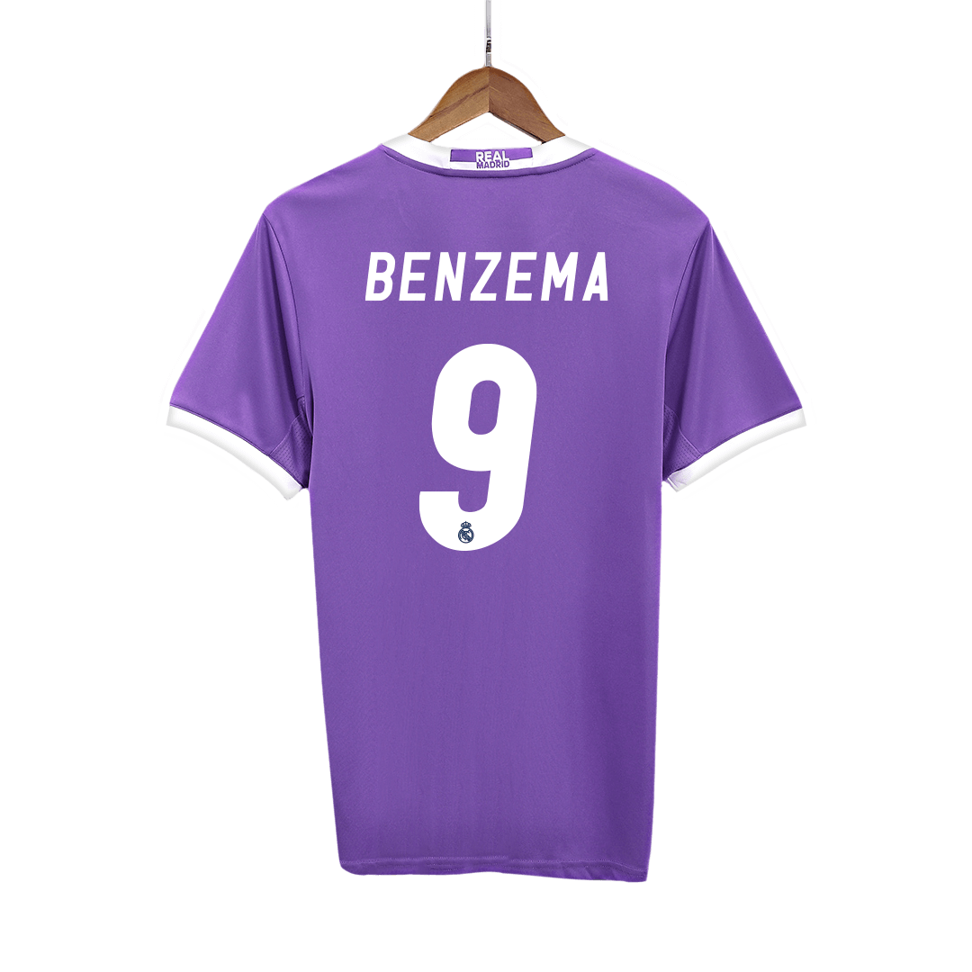 Camisola Retro Real Madrid BENZEMA #9 Away Soccer Shirt 2016/17 2025/26