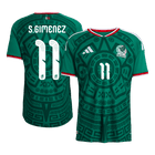Versão do Jogador S.GIMENEZ #11 México Casa Copa do Mundo Futebol Camisas 2026 Verde