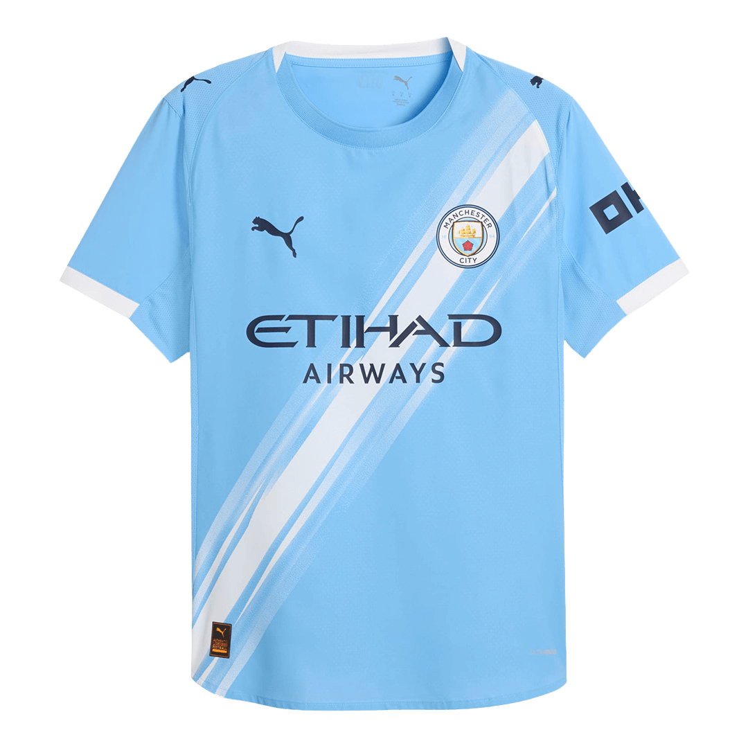 Jogador REIJNDERS #4 Manchester City Casa Futebol Camisas 2025/26 Azul