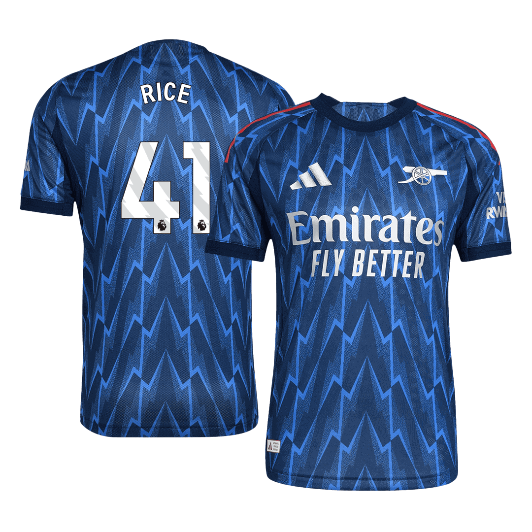 Jogador RICE #41 Arsenal Fora Futebol Camisas 2025/26 Azul camisola de futebol