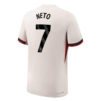 Jogador NETO #7 Chelsea Fora Futebol Camisas 2025/26 Branco