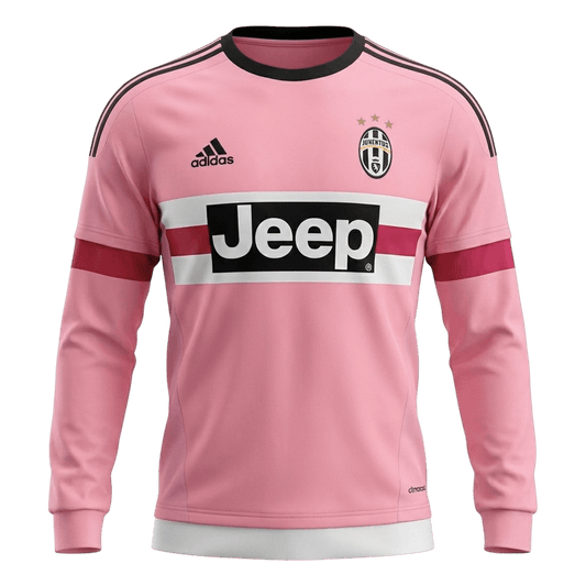 Retrô Juventus Fora Manga Longa Camisa 2015/16 Rosa camisola de futebol 2025/26