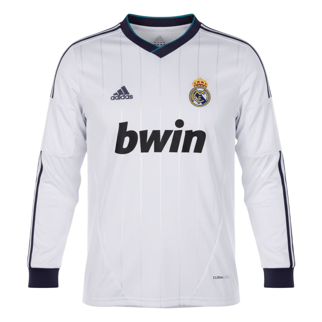 Retrô Real Madrid Casa Manga Longa Camisa 2012/13 Branco camisola de futebol 2025/26