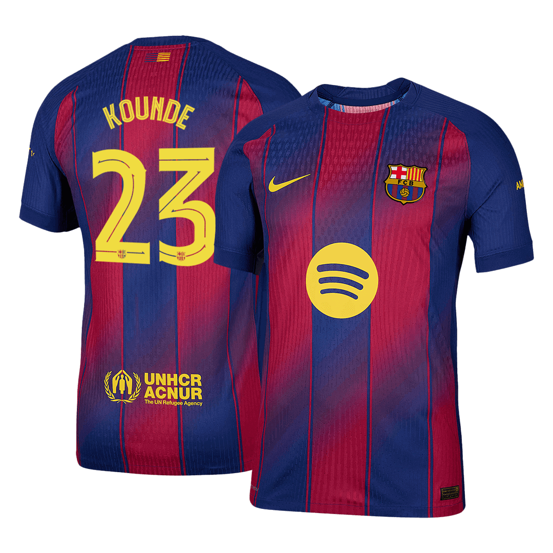 Jogador KOUNDE #23 Barcelona Casa Futebol Camisas 2025/26 - UCL camisola de futebol