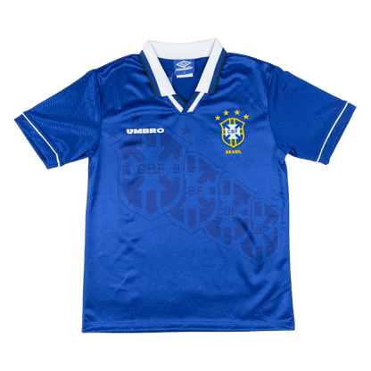 Retrô Brazil Fora Camisa 94/96 Azul camisola de futebol 2025/26