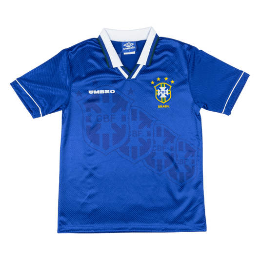Retrô Brazil Fora Camisa 94/96 Azul camisola de futebol 2025/26
