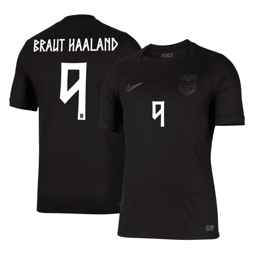 Versão do Jogador BRAUT HAALAND #9 Noruega Fora Copa do Mundo Futebol Camisas 2026 Preto