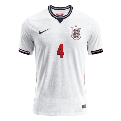 Versão do Jogador RICE #4 Inglaterra Casa Copa do Mundo Futebol Camisas 2026 Branco