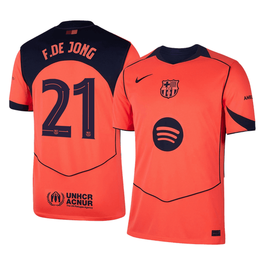 F.DE JONG #21 Barcelona Fora Terceira Camisa 2025/26 UCL camisola de futebol