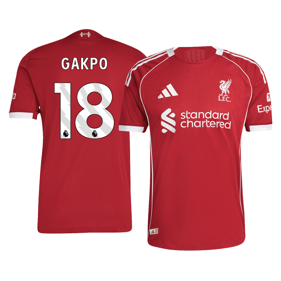 Jogador GAKPO #18 Liverpool Casa Futebol Camisas 2025/26 Vermelho camisola de futebol
