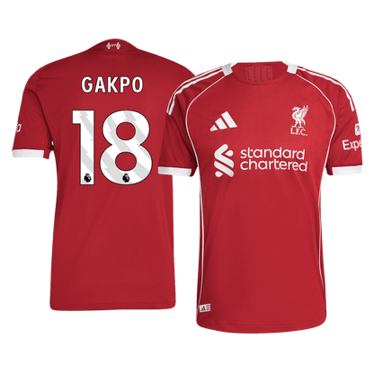 Jogador GAKPO #18 Liverpool Casa Futebol Camisas 2025/26 Vermelho camisola de futebol