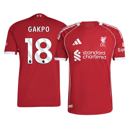 Jogador GAKPO #18 Liverpool Casa Futebol Camisas 2025/26 Vermelho camisola de futebol