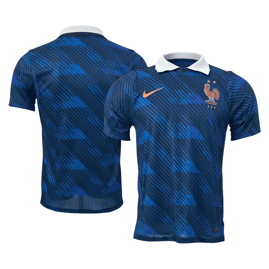 Versão do Jogador France Casa Copa do Mundo Futebol Camisas 2026 Azul - camisola de futebol para adeptos em