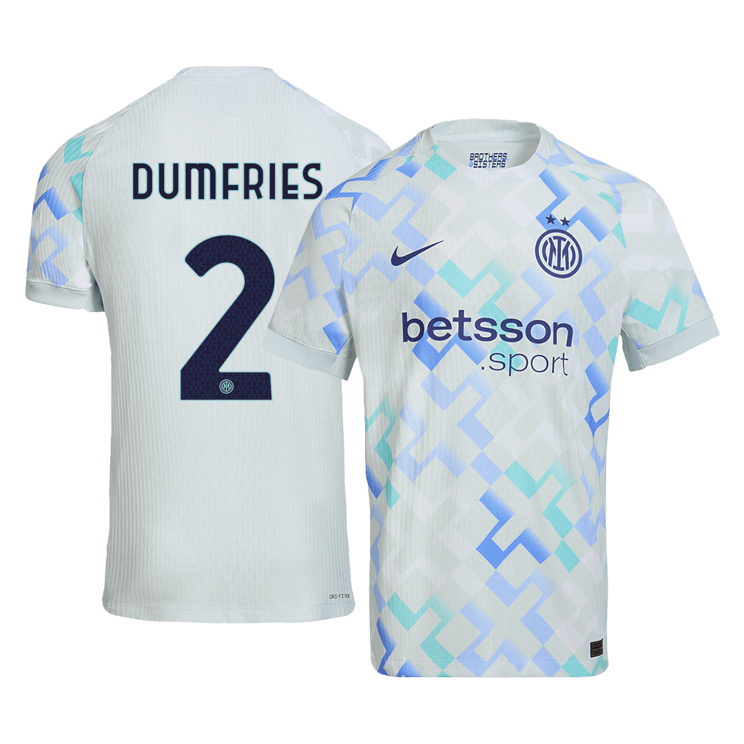 Jogador DUMFRIES #2 Inter Milan Fora Futebol Camisas 2025/26 Azul camisola de futebol