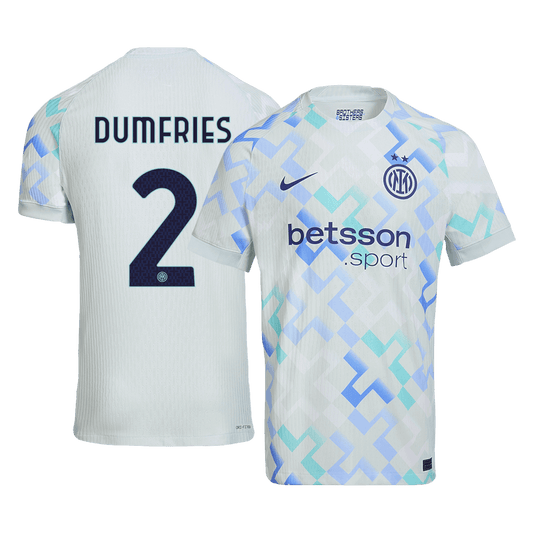 Jogador DUMFRIES #2 Inter Milan Fora Futebol Camisas 2025/26 Azul camisola de futebol
