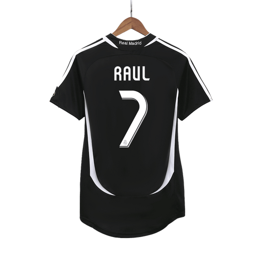 Camisola Retro Real Madrid RAUL #7 Fora de Casa Camisola de Futebol 2006/07 2025/26