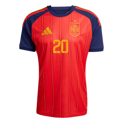 【Super Qualidade】PEDRI #20 Espanha
 Casa Futebol Camisa 2026 Vermelho