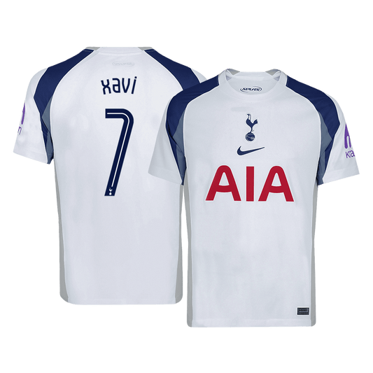 XAVI #7 Tottenham Hotspur Casa Camisa 2025/26- Branco - UCL camisola de futebol