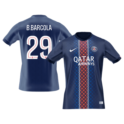 B.BARCOLA #29 PSG Casa Futebol Camisas 2025/26 Marinha camisola de futebol