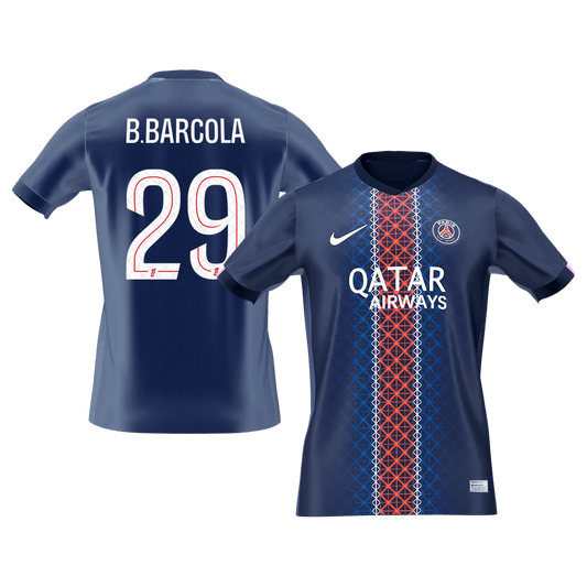 B.BARCOLA #29 PSG Casa Futebol Camisas 2025/26 Marinha camisola de futebol