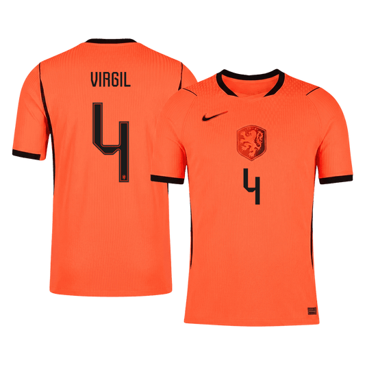 Versão do Jogador VIRGIL #4 Países Baixos Casa Copa do Mundo Futebol Camisas 2026 Laranja