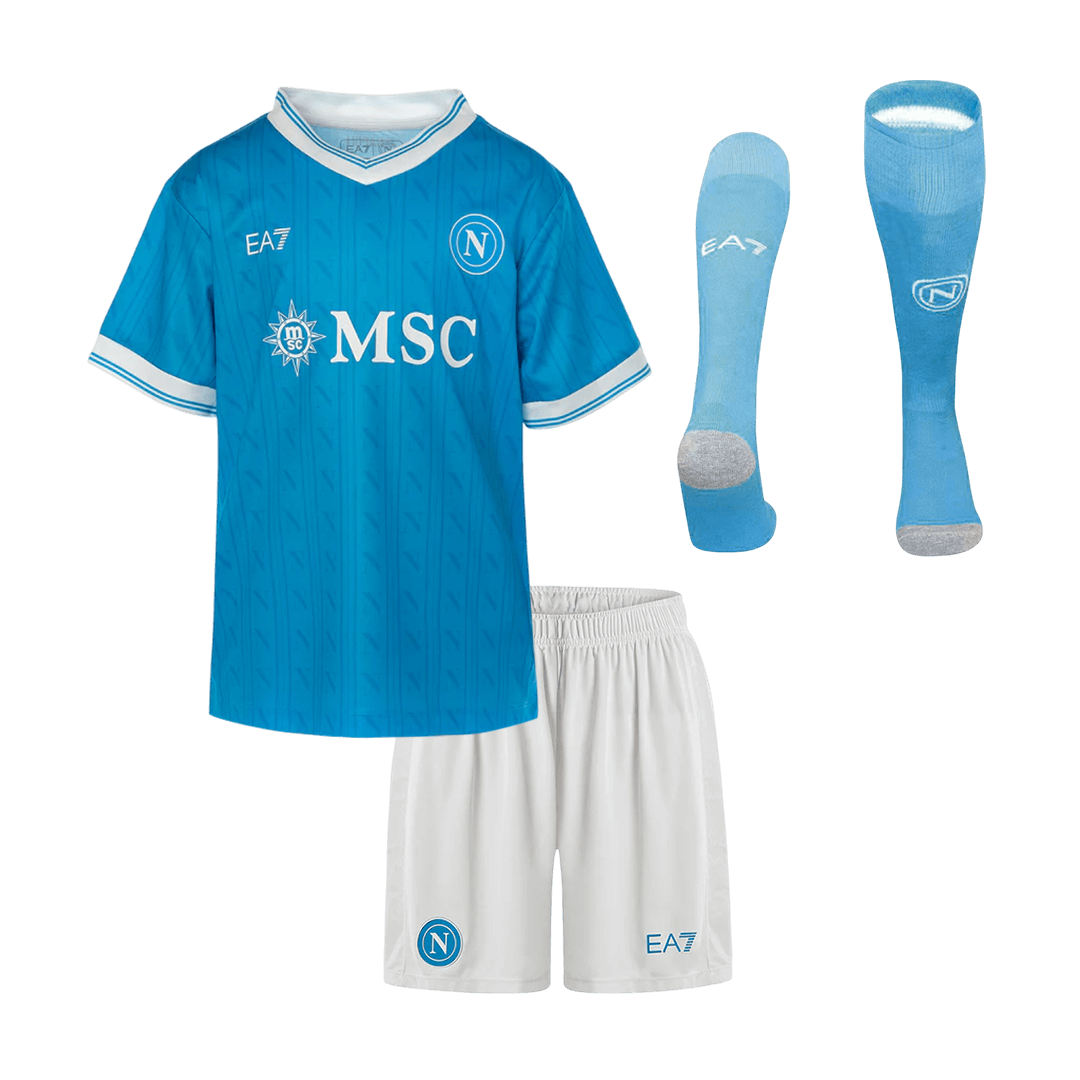 Napoli Infantil 
 Casa Futebol Camisa Conjunto (Camisa+Shorts+Meias) 2025/26 Azul