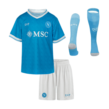 Napoli Infantil 
 Casa Futebol Camisa Conjunto (Camisa+Shorts+Meias) 2025/26 Azul