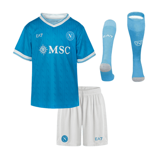 Napoli Infantil 
 Casa Futebol Camisa Conjunto (Camisa+Shorts+Meias) 2025/26 Azul